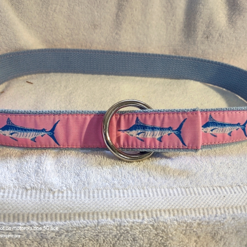 Eliza B Sailfish Belt in Pink & Blue Sz.XS 32" long girls